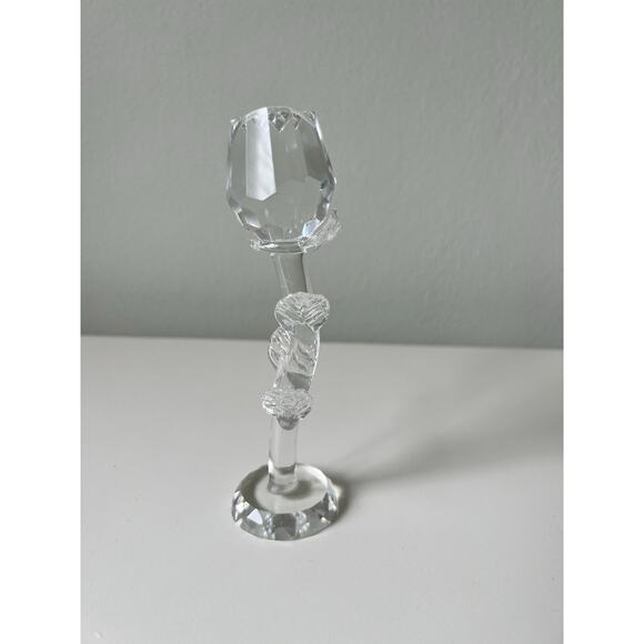 Vintage Glass Rose Tulip Flower Long Stem *Read One Broken Petal - Picture 3 of 7